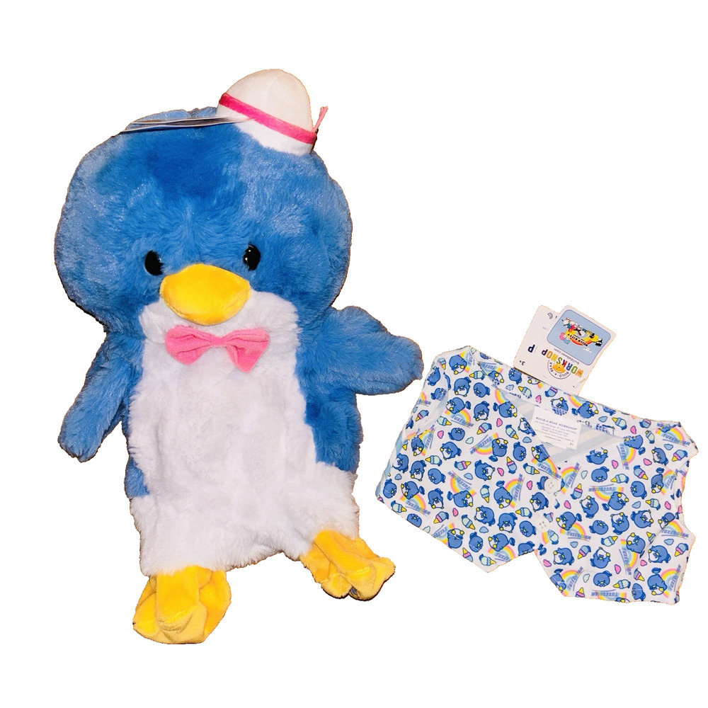 Sanrio Tuxedo Sam Build-A-Bear Plush Unstuffed NWT Outfit Included